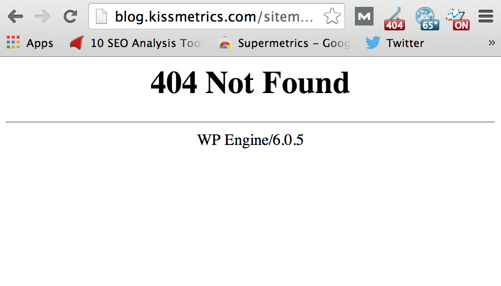 KISSmetrics Site Map Does Not Work